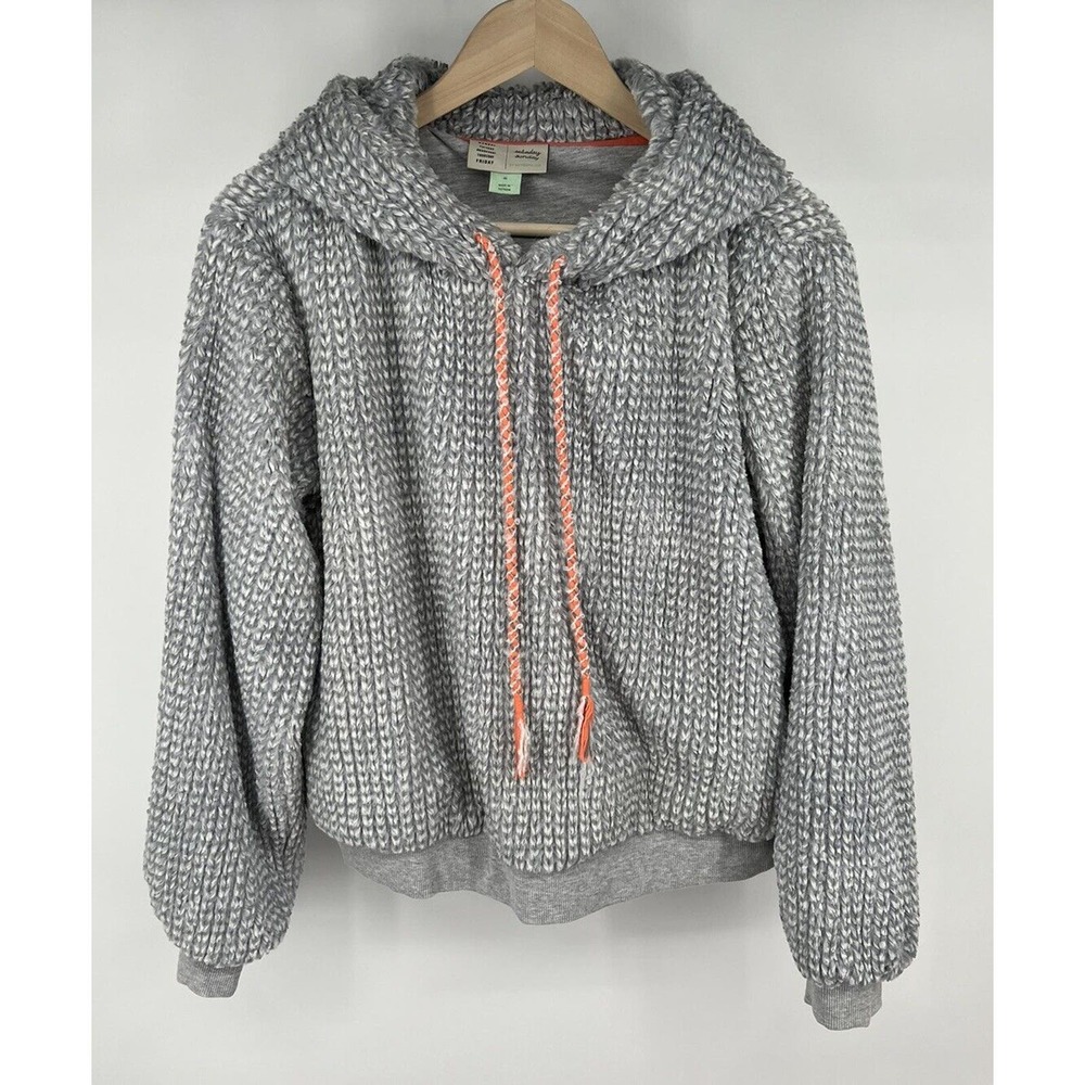 Anthropologie Gray and Orange Knit Sweater